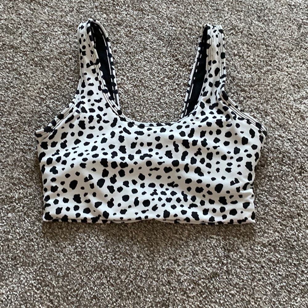 Balance athletica snow leopard bra size M